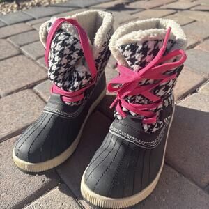 Khombu Telluride Snow Boot Women's Size 6 M houndstooth